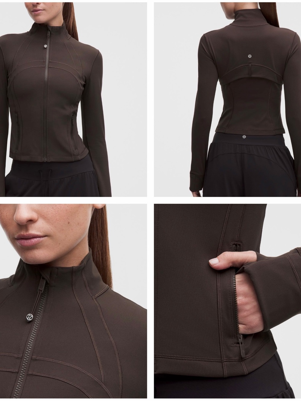 lululemon athletica Women's Dark Brown Zip-Up Athletic Jacket